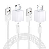 Aymuna iPhone Charger, 2 Sets iPhone Charger Cable USB Wire Data Sync Charging Cord Compatible with iPhone X/8 Plus/7 Plus/6S/6 Plus/6S Plus/5/5S/5C/XS/XR/XS Max/Ipad/iPod-[White]