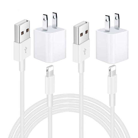Aymuna iPhone Charger, 2 Sets iPhone Charger Cable USB Wire Data Sync Charging Cord Compatible with iPhone X/8 Plus/7 Plus/6S/6 Plus/6S Plus/5/5S/5C/XS/XR/XS Max/Ipad/iPod-[White]
