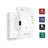 300Mbps WiFi Range Extender Signal Booster Wireless Repeater with Ethernet Port WPS Function Plug and Play, 2 in 1 Repeater/Access Point Mode, Build-in Antennas with High Speed, Work with Any Router