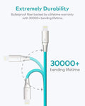 Xcentz iPhone Charger 6ft, Apple MFi Certified Lightning Cable iPhone Charger Cable Metal Connector, Durable Braided Nylon High-Speed Charging Cord for iPhone X/XS Max/XR/8 Plus/7/6/5/SE, iPad, Blue