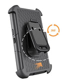 Galaxy S7 Case, DUEDUE Ring Kickstand Belt Clip Holster,Shockproof Heavy Duty Hybrid Hard PC Soft Silicone Full Body Rugged Protective Case for Samsung Galaxy S7 (G930), Black