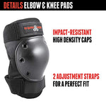 Triple Eight Saver Series Pad Set with Kneesavers, Elbowsavers and Wristsavers, Junior, Black