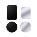 Tryone Metal Plate, Metal Disc Replacements Without Logo or Hole, Compatible with Magnetic Car Mounts, 2 Rectangle 2 Round, Black&Silver