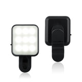 CHSMONB Mini LED Selfie Light, Rechargeable 2 Adjustable Brightness Camera Fill Light Compatible for Any Cell Phones Tablet Photography Video (Black)