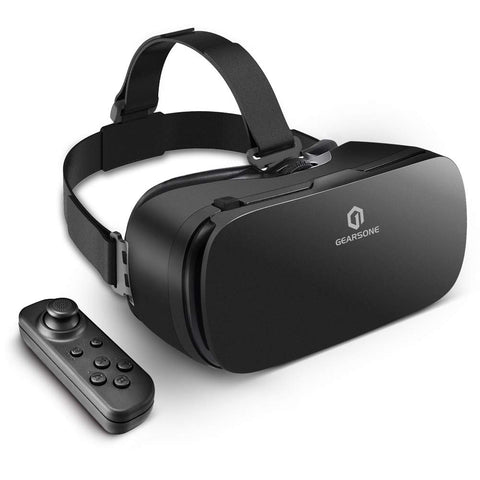 GEARSONE Virtual Reality VR Headset, Eye Protected HD 3D VR Goggles with Remote Controller Compatible with iPhone Xs XR X 8 7 6 6s Plus, Samsung Galaxy S10 S9 S8 S7 S6 Plus/Edge Note 8 9