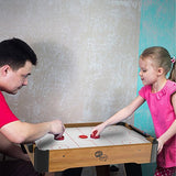 Mini Arcade Air Hockey Table- A Toy for Girls and Boys by Hey! Play! Fun Table- Top Game for Kids, Teens, and Adults- Battery-Operated (22 Inches)