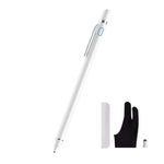 Stylus Pen for Touch Screen, XIRON Rechargeable 1.5mm Fine Tip Point Active Stylus Pen Smart Digital Pencil 2 in 1 Copper Tip & Mesh Tip with Anti-Fouling Glove Perfect for Drawing, Writing (White)