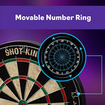 Viper Shot King Regulation Bristle Steel Tip Dartboard Set with Staple-Free Bullseye, Metal Radial Spider Wire, High-Grade Compressed Sisal Board with Rotating Number Ring, Includes 6 Steel Tip Darts