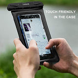 Floating Waterproof Phone Pouch, 100ft IPX8 Waterproof Case Compatible for iPhone XS Max/XR/X/8/8P/7/7P Galaxy up to 6.5", Lanyard Dry Bag for Snorkeling Pools Beach Kayaking Travel Bath(2 Pack Black)
