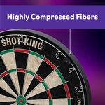Viper Shot King Regulation Bristle Steel Tip Dartboard Set with Staple-Free Bullseye, Metal Radial Spider Wire, High-Grade Compressed Sisal Board with Rotating Number Ring, Includes 6 Steel Tip Darts