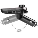 Nulaxy Bluetooth Car FM Transmitter Audio Adapter Receiver Wireless Handsfree Voltmeter Car Kit TF Card AUX USB 1.44 Display - KM19 Coffee