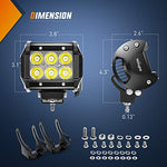 Nilight - ZH003 20Inch 126W Spot Flood Combo Led Light Bar 4PCS 4Inch 18W Spot LED Pods Fog Lights for Jeep Wrangler Boat Truck Tractor Trailer Off-Road,2 years Warranty