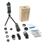 Phone Camera Lens, SEVENKA 6 in 1 Cell Phone Lens Kit with 18X Telescope Lens, Fisheye, Macro, Wide Angle, Kaleidoscope, CPL Lens, Tripod and Shutter for iPhone X XS Max 8 7 6 Plus Samsung Android