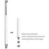 Stylus, ChaoQ 4 Pcs Mesh Fiber Tip Stylus Pens for Universal Touch Screens Devices, with 4 Extra Replaceable Mesh Fiber Tips and 4 Extra Rubber Tips