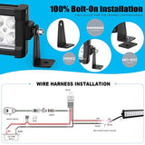 LED Light Bar YITAMOTOR 4 Pack 24 inches 120W Spot Flood Combo LED Work Light Fog Driving Light Off Road Light Bar Compatible for Pickup, Jeep, SKU, ATV, 4x4, Tractor, Truck, Boat, Car