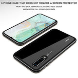Huawei P30 Pro Case, ZHIKE Magnetic Adsorption Case Front and Back Tempered Glass Full Screen Coverage One-piece Design Flip Cover for Huawei P30 Pro (Clear Black)
