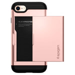 Spigen Slim Armor CS iPhone 7 Case / iPhone 8 Case with Slim Dual Layer Wallet Design and Card Slot Holder for Apple iPhone 7 (2016) / iPhone 8 (2017) (Rose Gold)