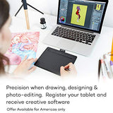 Wacom Intuos Wireless Graphics Drawing Tablet with Bonus Software Included, 7.9" X 6.3", Black (CTL4100WLK0)