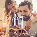 DEKINMAX 12-Piece Bartender kit with stand, Stainless Steel Cocktail Shaker set-Martini Shaker, Jigger, Strainer, Bar Mixer Spoon, Tongs, Bottle Opener,Liquor Pourer,Bottle stopper