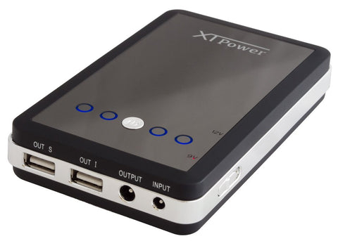 XTPower MP-10000 External Battery Pack with 10000mAh - dual USB 5V + DC 9V / 12V 2A for Tablets, Digital Cameras, PSP, NDS, NDSL, GoPro, Smart Phones - US Wall Charger + Car Charger Included