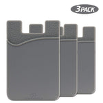 Phone Card Holder, SHANSHUI Credit Card Holder Works with Every Phone iPhone, Android & Most Smartphones (Gray / 3pcs)