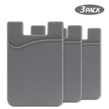 Phone Card Holder, SHANSHUI Credit Card Holder Works with Every Phone iPhone, Android & Most Smartphones (Gray / 3pcs)