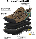 Wantdo Men's Waterproof Hiking Shoes Outdoor Leather Hiking Camping Boot 10.5 M US Brown