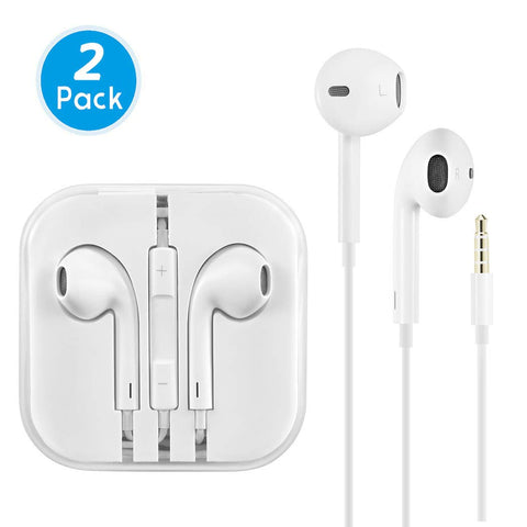 Earphones/Earbuds/Headphones, AiiLion Premium in-Ear Wired Earphones with Remote & Mic Compatible Apple iPhone 6s/plus/6/5s/se/5c/iPad/Samsung/MP3 MP4 MP5 (White)