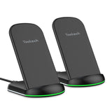Yootech Wireless Charger,[2 Pack] 10W Qi-Certified Wireless Charging Stand, 7.5W Compatible with iPhone Xs MAX/XR/XS/X/8/8 Plus,10W Fast Charging Galaxy S10/S10 Plus/S10E/S9(No AC Adapter)