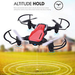 SIMREX X300C Mini Drone RC Quadcopter Foldable Altitude Hold Headless RTF 360 Degree FPV Video WiFi 720P HD Camera 6-Axis Gyro 4CH 2.4Ghz Remote Control Super Easy Fly for Training(Red)