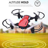 SIMREX X300C Mini Drone RC Quadcopter Foldable Altitude Hold Headless RTF 360 Degree FPV Video WiFi 720P HD Camera 6-Axis Gyro 4CH 2.4Ghz Remote Control Super Easy Fly for Training(Red)