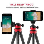 Flexible Tripod for iPhone, 12" Smartphone Tripod + High-Speed Bluetooth Remote for iPhone, Samsung, Compact Gorilla Tripod Stand 360° for GoPro, Cell Phone and DSLR Camera (Tripod + Remote)