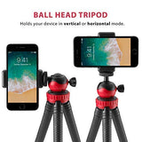 Flexible Tripod for iPhone, 12" Smartphone Tripod + High-Speed Bluetooth Remote for iPhone, Samsung, Compact Gorilla Tripod Stand 360° for GoPro, Cell Phone and DSLR Camera (Tripod + Remote)
