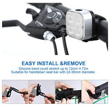 AKALE USB Rechargeable Bike Light Set,Super Bright LED Bicycle Lights Front and Rear, 4 Light Modes, IPX4 Waterproof, Easy to Install for Men Women Kids Road Mountain Cycling ( Silver 2 Pack)