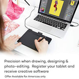Wacom Intuos Graphics Drawing Tablet with Bonus Software, 7.9" X 6.3", Black (CTL4100)