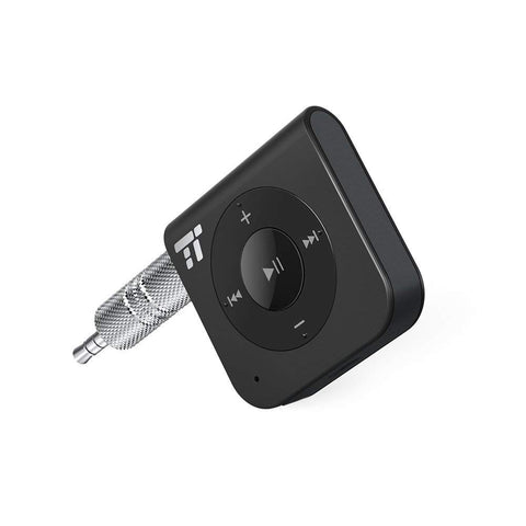 15 Hour Bluetooth Receiver/Bluetooth Car Kit, TaoTronics Portable Wireless Audio Adapter 3.5mm Aux Stereo Output (Hands-Free Calling, Bluetooth 4.2, A2DP, CVC Noise Cancelling)