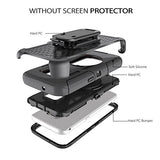 Galaxy S7 Case, DUEDUE Ring Kickstand Belt Clip Holster,Shockproof Heavy Duty Hybrid Hard PC Soft Silicone Full Body Rugged Protective Case for Samsung Galaxy S7 (G930), Black