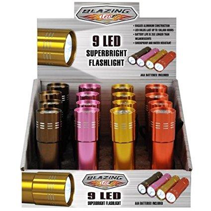 Linterna de 9 leds surtidas, Blazing ledz