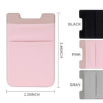 3 Pack Adhesive Phone Card Holder, BAIMAHUI Stretchy Credit Card Stick on Wallet Pocket Sleeve Compatible with iPhone, Samsung, Most Android Smart Phones (Black Gray Pink)