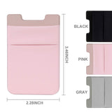 3 Pack Adhesive Phone Card Holder, BAIMAHUI Stretchy Credit Card Stick on Wallet Pocket Sleeve Compatible with iPhone, Samsung, Most Android Smart Phones (Black Gray Pink)