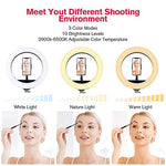 18 inch LED Ring Light with Tripod Stand Dimmable Makeup Selfie Ring Light for Studio Portrait YouTube Vlog Video Shooting with Carrying Bag and Remote Controller