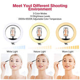 18 inch LED Ring Light with Tripod Stand Dimmable Makeup Selfie Ring Light for Studio Portrait YouTube Vlog Video Shooting with Carrying Bag and Remote Controller