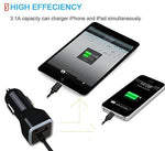 Gembonics iPhone Car Charger, [Apple MFI Certified] Lighting Car Charger for iPhone X, XR, XS, 8, 8 Plus, 7, 7 Plus 6S / 6S Plus, 6 Plus, SE, 5S, iPad Pro, Air 2, Mini 4 with Extra USB Port