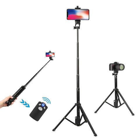 Wevon Selfie Stick Tripod, 54 inch Extendable Phone Tripod with Wireless Remote Compatible with iPhone Xs Max Xr X 8 7 Plus, Android, Samsung Galaxy, Camera Tripod Compatible with Nikon Canon and more