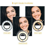 FIXKIT Selfie Ring Light with Cell Phone Holder for Live Stream, Dimmable 3-Light Mode, Lazy Bracket Desk Lamp LED Light for YouTube, Facebook, iPhone 7,6/Plus, Samsung, HTC, Huawei