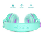 Elecder i37 Kids Headphones Children Girls Boys Teens Foldable Adjustable On Ear Headsets 3.5mm Jack Compatible iPad Cellphones Computer MP3/4 Kindle Airplane School Tablet Purple/Green