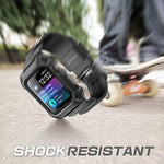 Apple Watch 4 Case 44mm 2018, SUPCASE Rugged Protective Case with Strap Bands for Apple Watch Series 4 [Unicorn Beetle Pro] (Black)