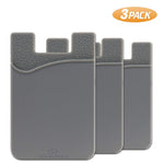 Phone Card Holder, SHANSHUI Credit Card Holder Works with Every Phone iPhone, Android & Most Smartphones (Gray / 3pcs)