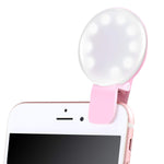 Ring Light, Selfie Ring Light，Rechargeable LED Selfie Ring Light with 3 Modes Dimmable Clip Ring Lights for Camera Phone Tablets Laptop（Rose Pink