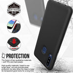 Thinkart Galaxy A20S Case with Tempered Glass Screen Protector,Anti-Slip Non-Slip Texture Protection Hard Cover for Samsung Galaxy A20S Phone (Black)